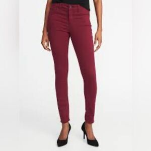 Old Navy MidRise Pop Color Rockstar Super Skinny Jeans Plum 8